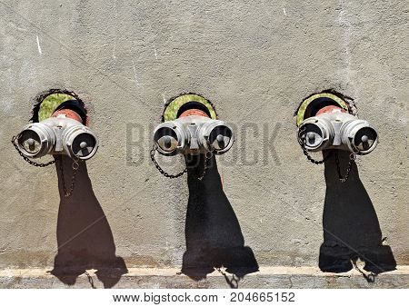 Pipeline connectors of the power station in the city
