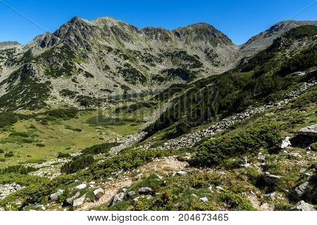 Amazing landscape with Prevalski lakes and Valyavishki chukar peak, Pirin Mountain, Bulgaria