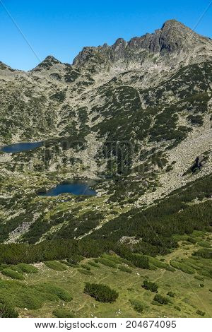 Amazing landscape with Prevalski lakes and Dzhangal peak, Pirin Mountain, Bulgaria