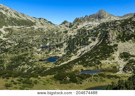 Amazing landscape with Prevalski lakes and Dzhangal peak, Pirin Mountain, Bulgaria
