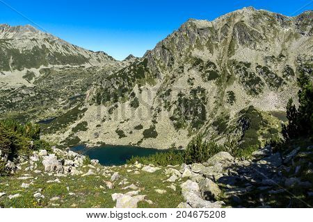 Amazing Panorama with Prevalski lakes and Valyavishki chukar peak, Pirin Mountain, Bulgaria