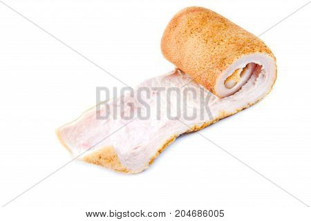 Pork Belly Isolited On A White Background.