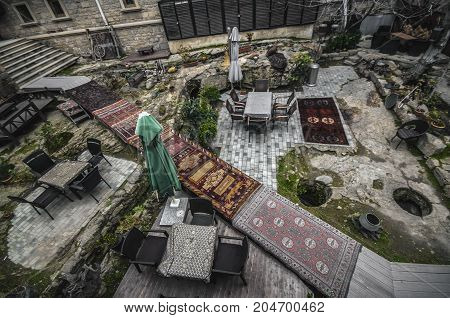 Souvenir Market And National Restaurant In The Old City In Baku, Azerbaijan.