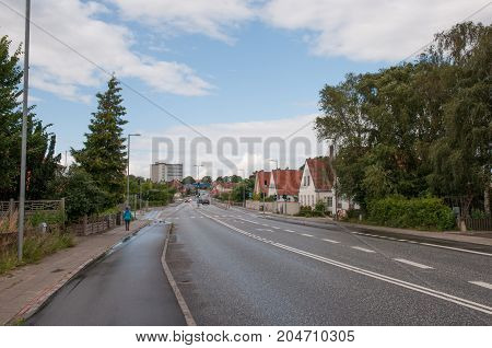 Road in town of Ringsted in Denmark