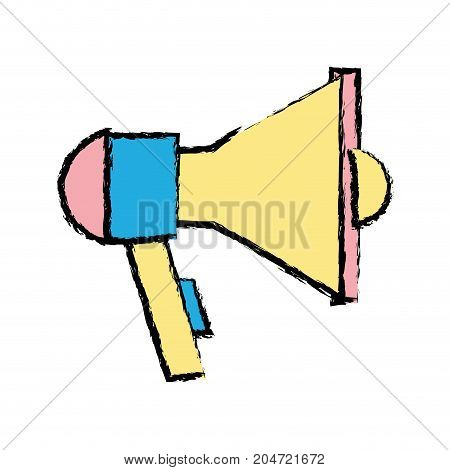 megaphone element to speak and said message vector illustration
