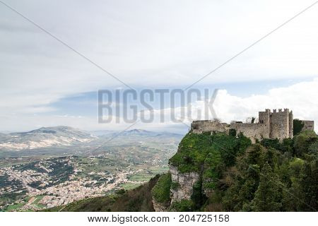 A middle age castle located on Erice (Italy Sicily province of Trapani)