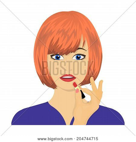 Girl, single icon in cartoon style.Girl vector symbol stock illustration .