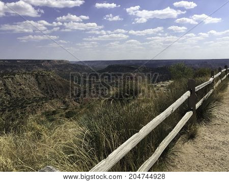 overlooking Palo Duro Canyon in the panhandle of Texas near Amarillo