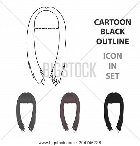 Woman's hairstyle icon in cartoon style isolated on white background. Beard symbol vector illustration.
