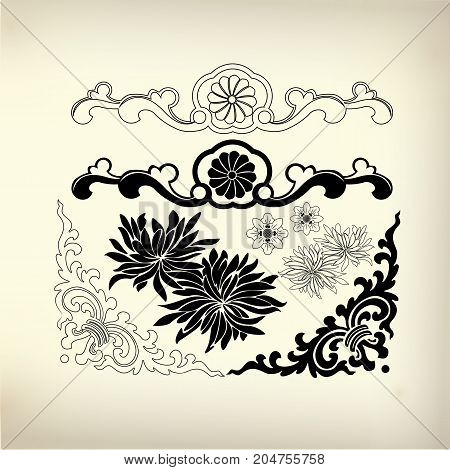 vector of conceptual decoration in classic style