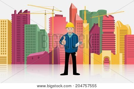 vector of character design of an engineer