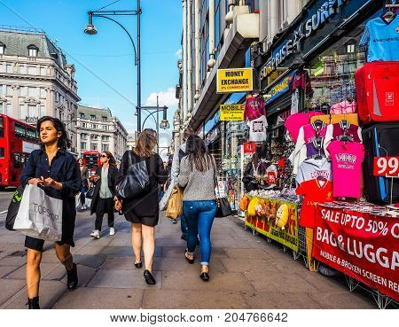 People In Oxford Street In London (hdr)