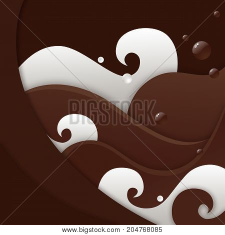 milk and chocolate waves abstract background paper