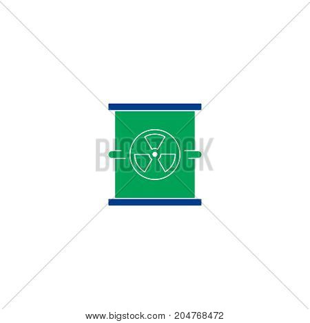 Radiation flat icon. Single high quality symbol of line radioactive vector for web design or mobile app. Color sign of energy for design logo. Single pictogram on white background