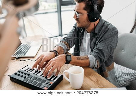 Musician Playing Mpc Pad