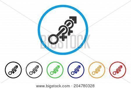 Harem rounded icon. Style is a flat harem grey symbol inside light blue circle with black, gray, green, blue, red, orange versions. Vector designed for web and software interfaces.