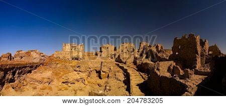 Ruins of the Amun Oracle temple in Siwa oasis Egypt