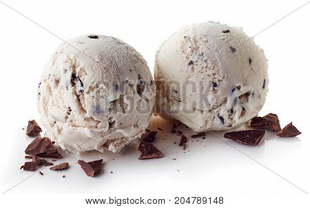 Two Italian Stracciatella Ice Cream Balls