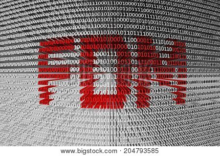 FDM in the form of binary code, 3D illustration