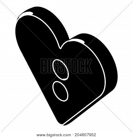 Heart clothes button icon. Simple illustration of heart clothes button vector icon for web design isolated on white background