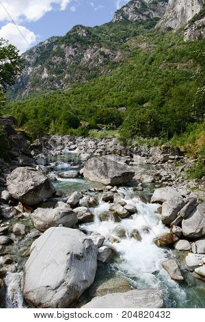 River Maggia In The Valley Of The Same Name
