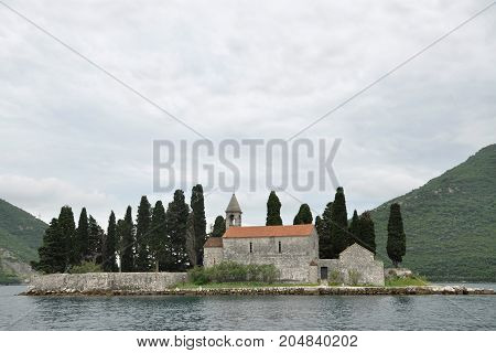Sveti Dorde island near Perast in the Bay of Kotor, Montenegro
