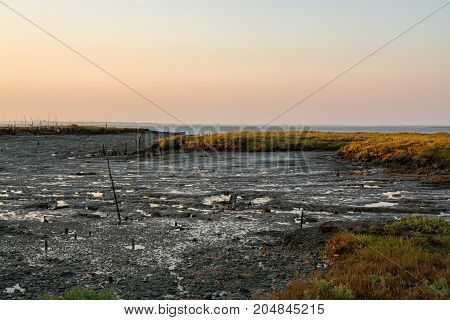view of the river sado estuary in Comporta Alentejo Portugal
