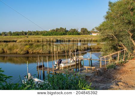 view of the river sado estuary in Comporta Alentejo Portugal