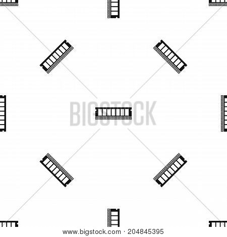 DVD RAM module for the personal computer pattern repeat seamless in black color for any design. Vector geometric illustration