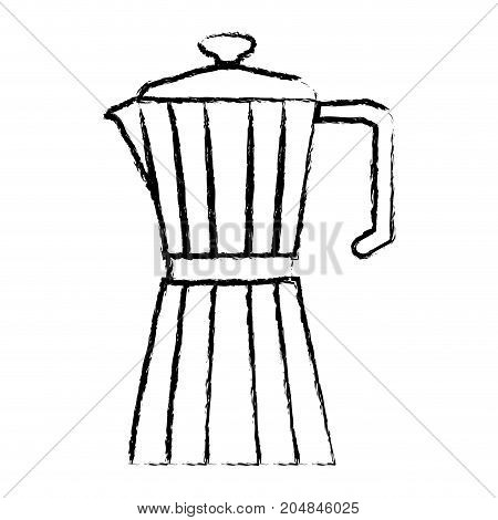 metallic jar of coffee with handle monochrome blurred silhouette vector illustration