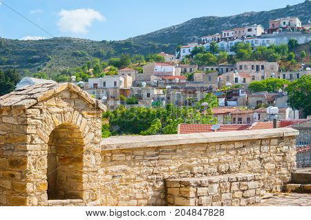 Old stone arch of the Lefkara village. Cyprus