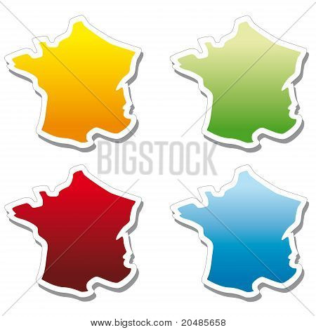 フランスの形でステッカー