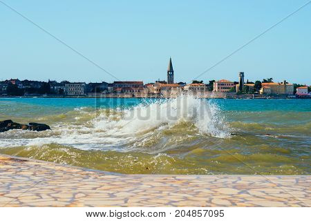 Sea. Sea coast. Sea view. The stony coast of the Adriatic Sea