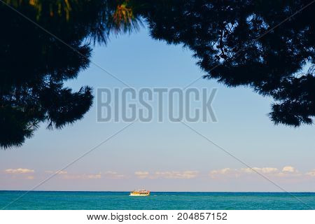Sea. Sea coast. Sea view. The stony coast of the Adriatic Sea