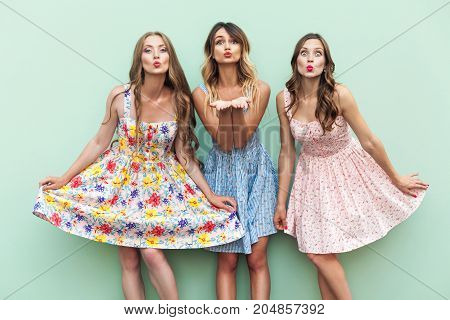 Sensual Girls Send Air Kiss At Camera With Love.