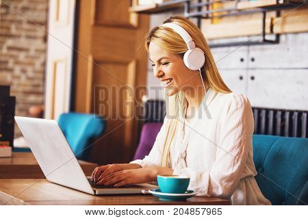 Working And Enjoying Coffee