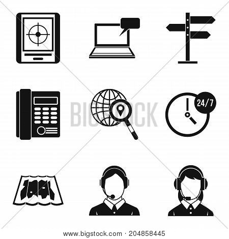 Autocenter icons set. Simple set of 9 autocenter vector icons for web isolated on white background