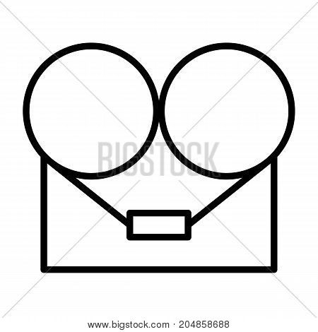 Analog stereo open reel tape deck recorder icon. 96x96 for Web Graphics and Apps. Simple Minimal Pictogram. Vector