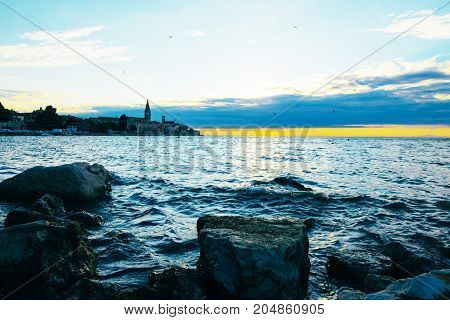 Sea Coast. Sea View. The Stony Coast Of The Adriatic Sea