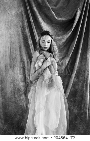 Lovely fineart portrait of the sweet bride