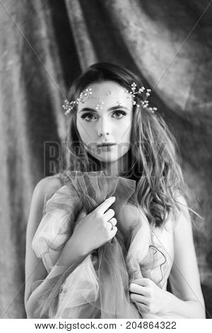 Lovely fineart portrait of the sweet bride