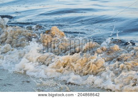 Wave on sand sea coast beach water