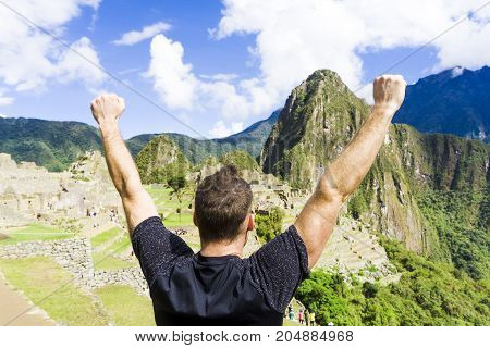 The Machu Picchu beautiful mountain in perou
