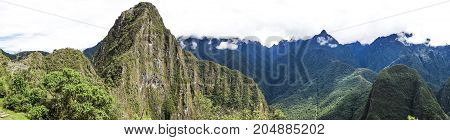 The Machu Picchu beautiful mountain in perou