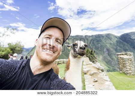 The Machu Picchu beautiful mountain in perou