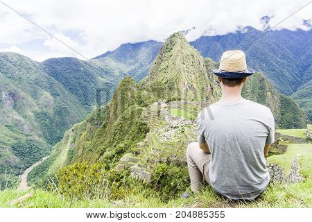 The Machu Picchu beautiful mountain in perou