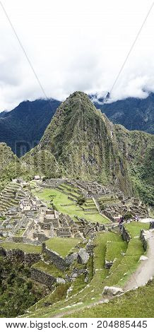 The Machu Picchu beautiful mountain in perou