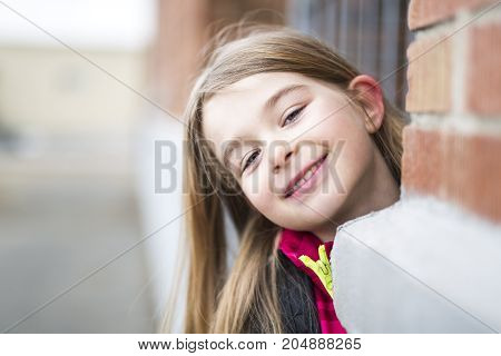 A Portrait of a Young Kid at school