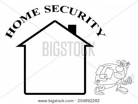 Representation of home security isolated on white background