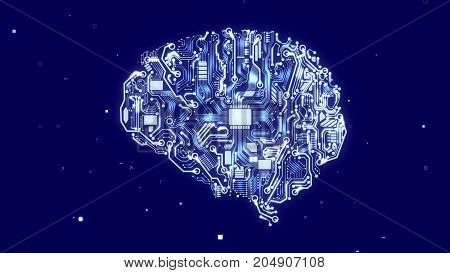 Cyborg Brain With Cpu Microchips